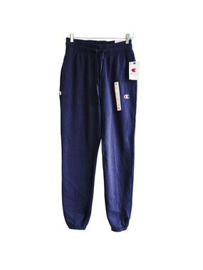 Champion Navy Blue Jogger Sweatpants XS With Elastic Cuffs  Drawstring Waistband